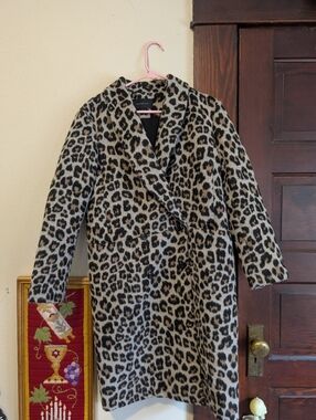Ann Taylor Leopard‎ Print Pea Coat